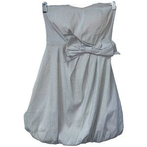 Pyramide Women’s Strapless Striped Mini Dress with Bow ‎ Sz S